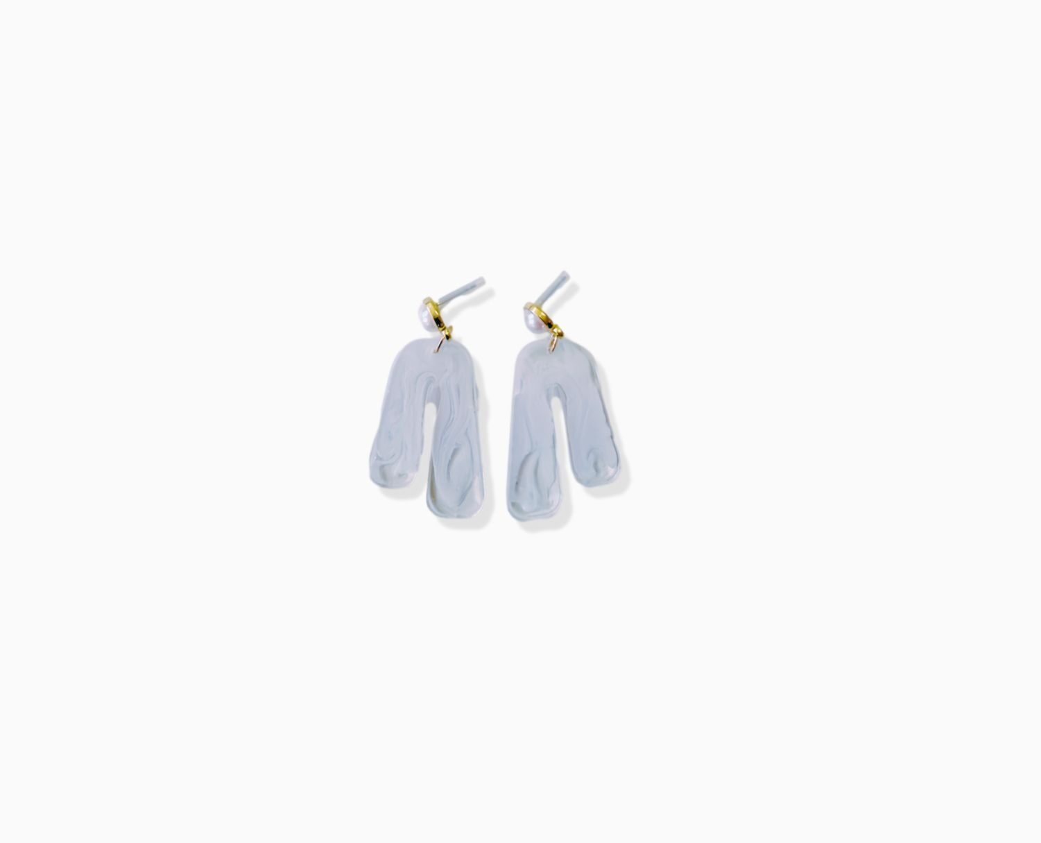 Marble Print U-shaped Earrings